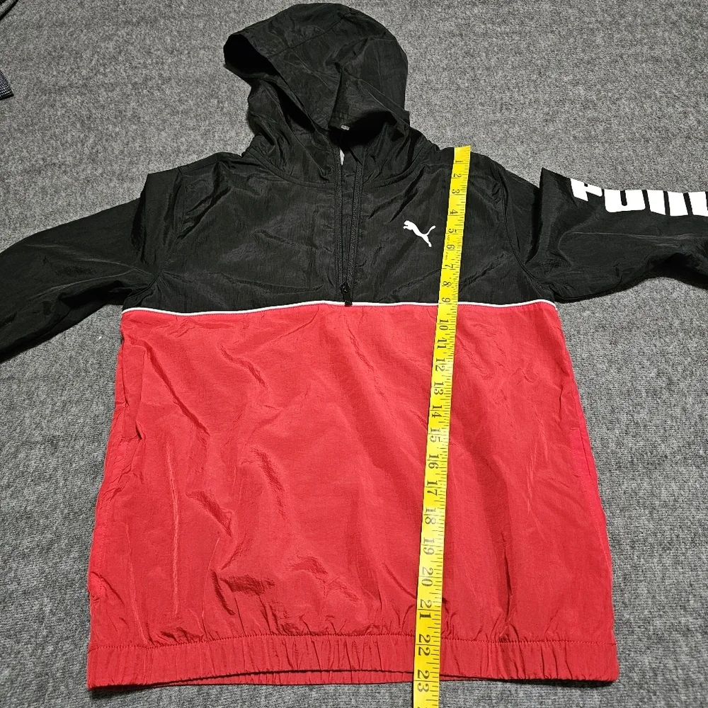NWT PUMA Boys 2pc Tracksuit Jacket Joggers Black Red Set Size L 10/12 - Picture 9 of 15